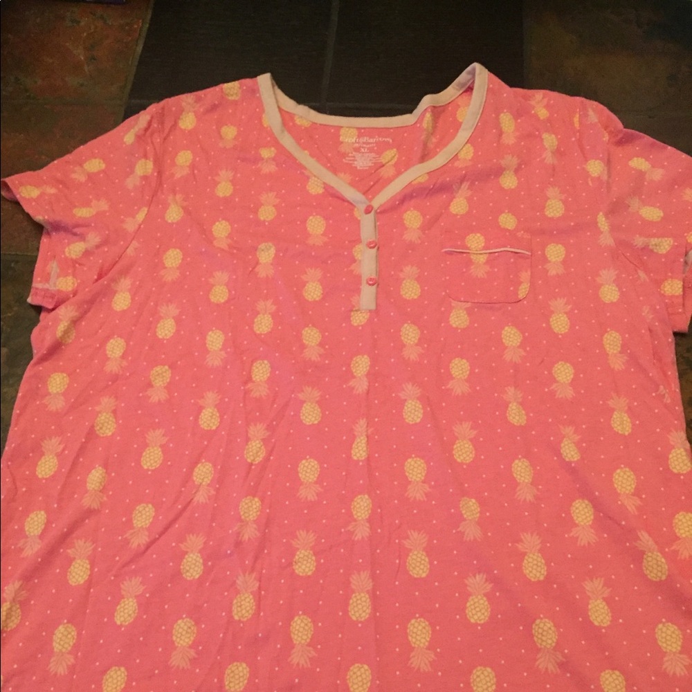 Croft and Barrow Intimates XL Pineapple Sleep Set